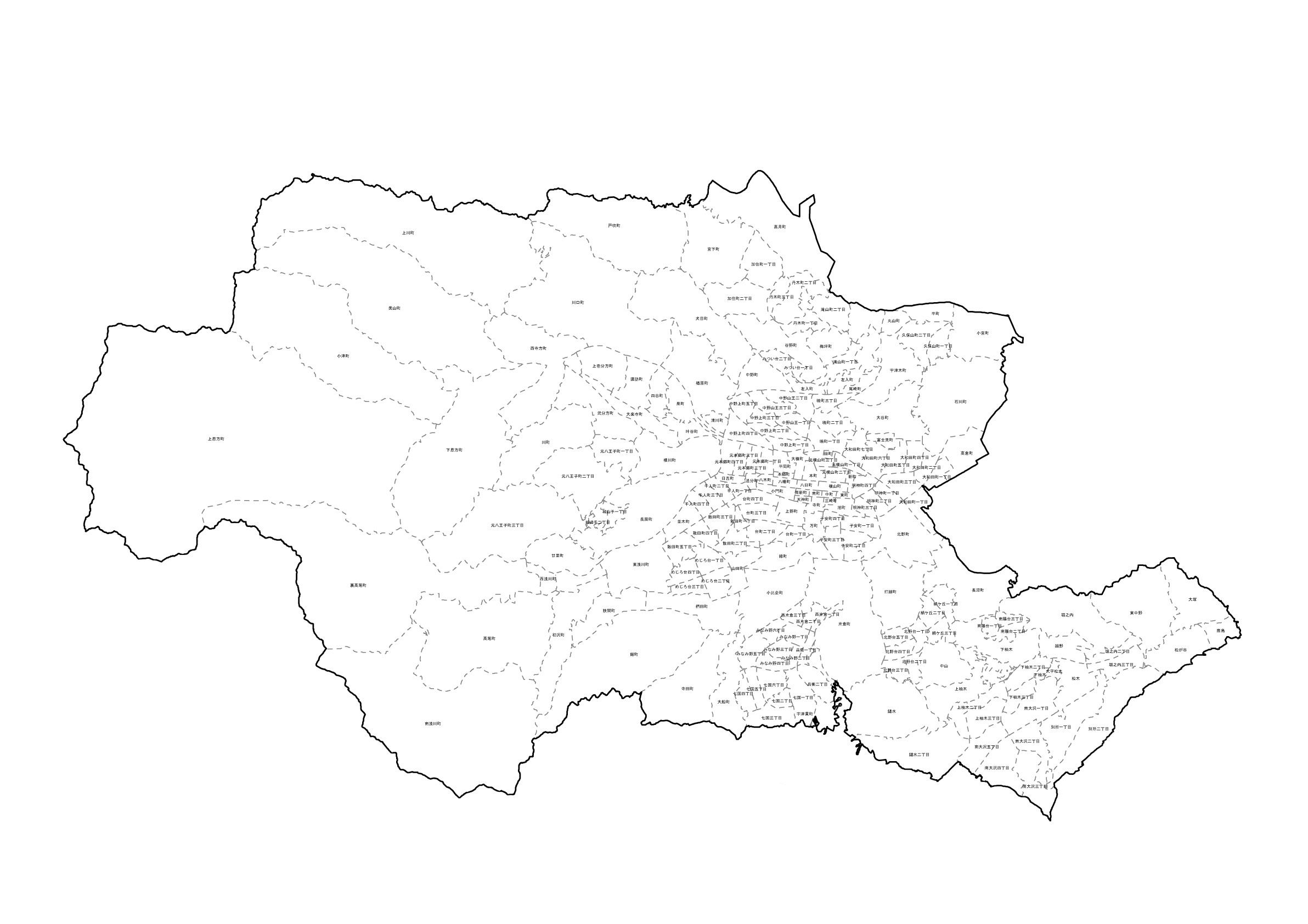 八王子市の地図
