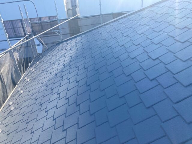 屋根修理・塗装後のスレート屋根・武蔵野市