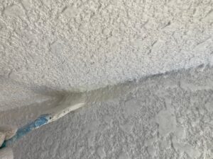 世田谷区ハケで丁寧に白く塗られる外壁