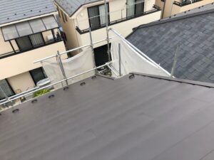 武蔵野市 施工後の黒い屋根補修終了